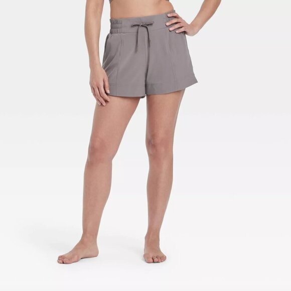 all in motion Pants - All in Motion Flex Woven Mid-Rise Shorts - 4” Inseam - Taupe - Large